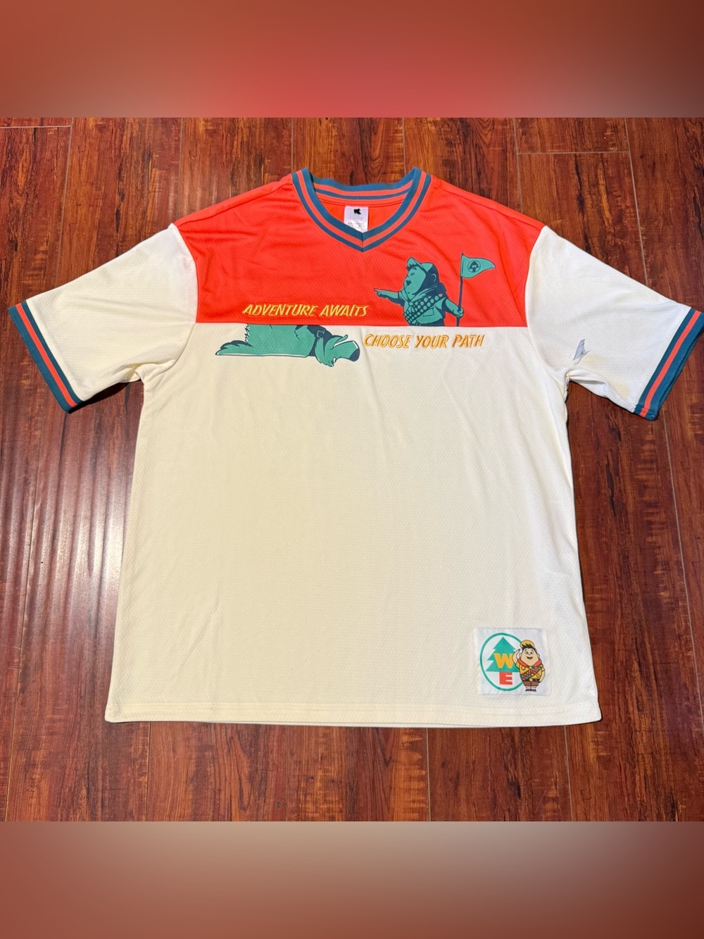 NWT Disney Store Parks Pixar UP Movie Jersey Shirt Carl Russell Dug Sz Medium!!